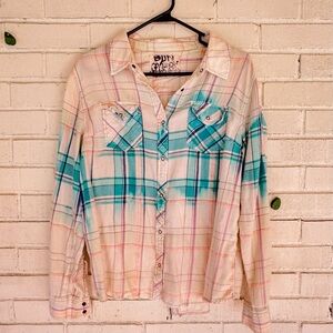 Sun Gypsy Bleached Flannel Shirt